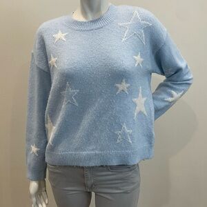 RAILS Perci Wool Cashmere Blend Light Blue Star Sweater
